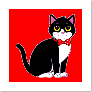 Tuxedo Cat in a Bow Tie Posters and Art